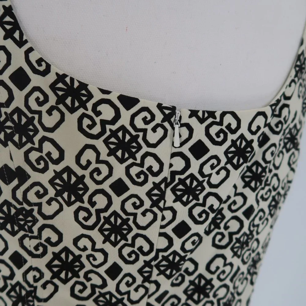 Nine West Black White w Teal/Green Stripes Sun Dress Size 12